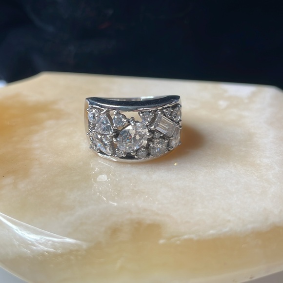 Epiphany Ring Sterling Silver 925 Assortment of CZ Stones Ring - Picture 2 of 10